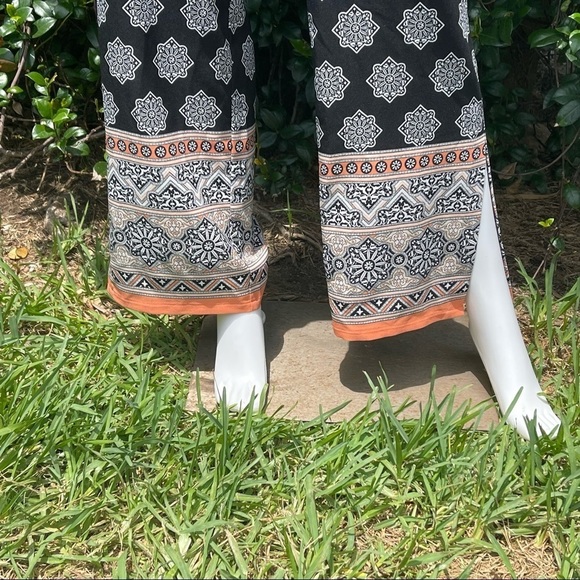 Est 1946 Bohemian All-Over Print Wide Slpit Leg Palazzo Puddle Pants - Picture 11 of 12
